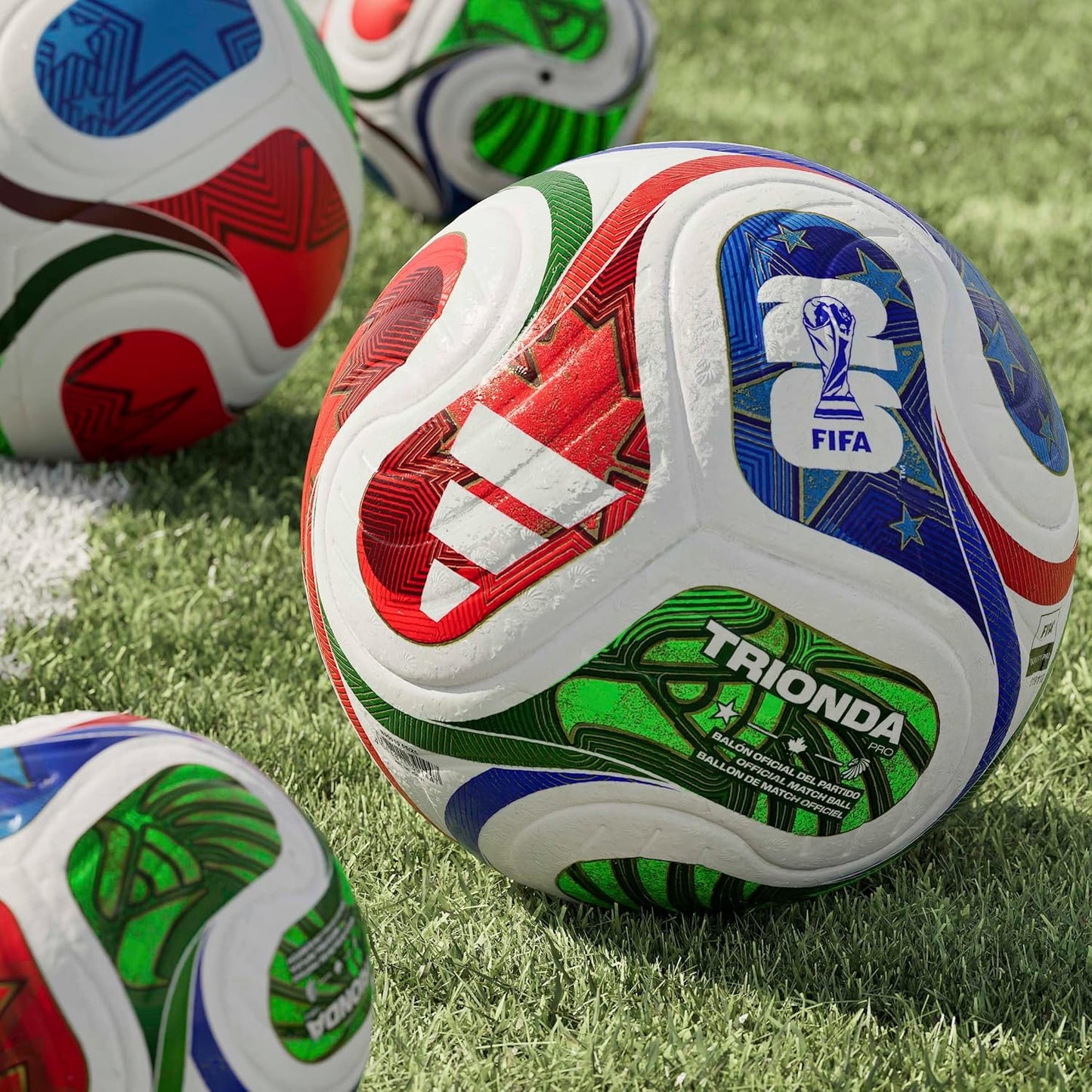 Trionda Pro Match Ball - Balón de fútbol oficial de la Copa Mundial de la FIFA 26 con superficie térmica sin costuras y diseño texturizado