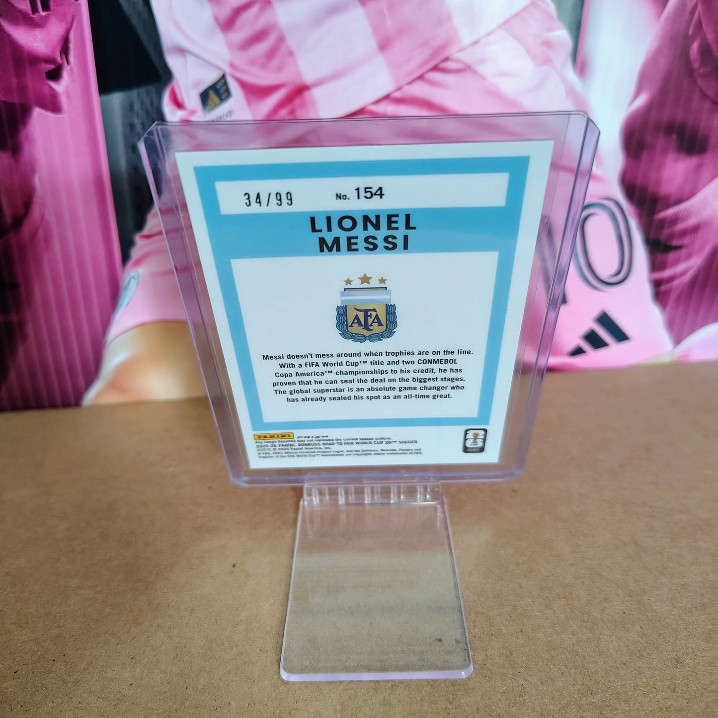Lionel Messi - Optic Pink Velocity 34/99 | Panini Donruss Road to FIFA World Cup 2026
