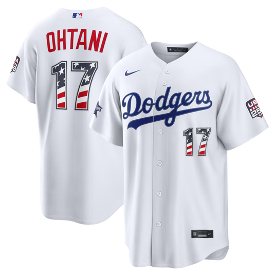 2026 All-Star Edition Stars & Stripes Los Angeles Dodgers Shohei Ohtani Nike White Stadium Jersey