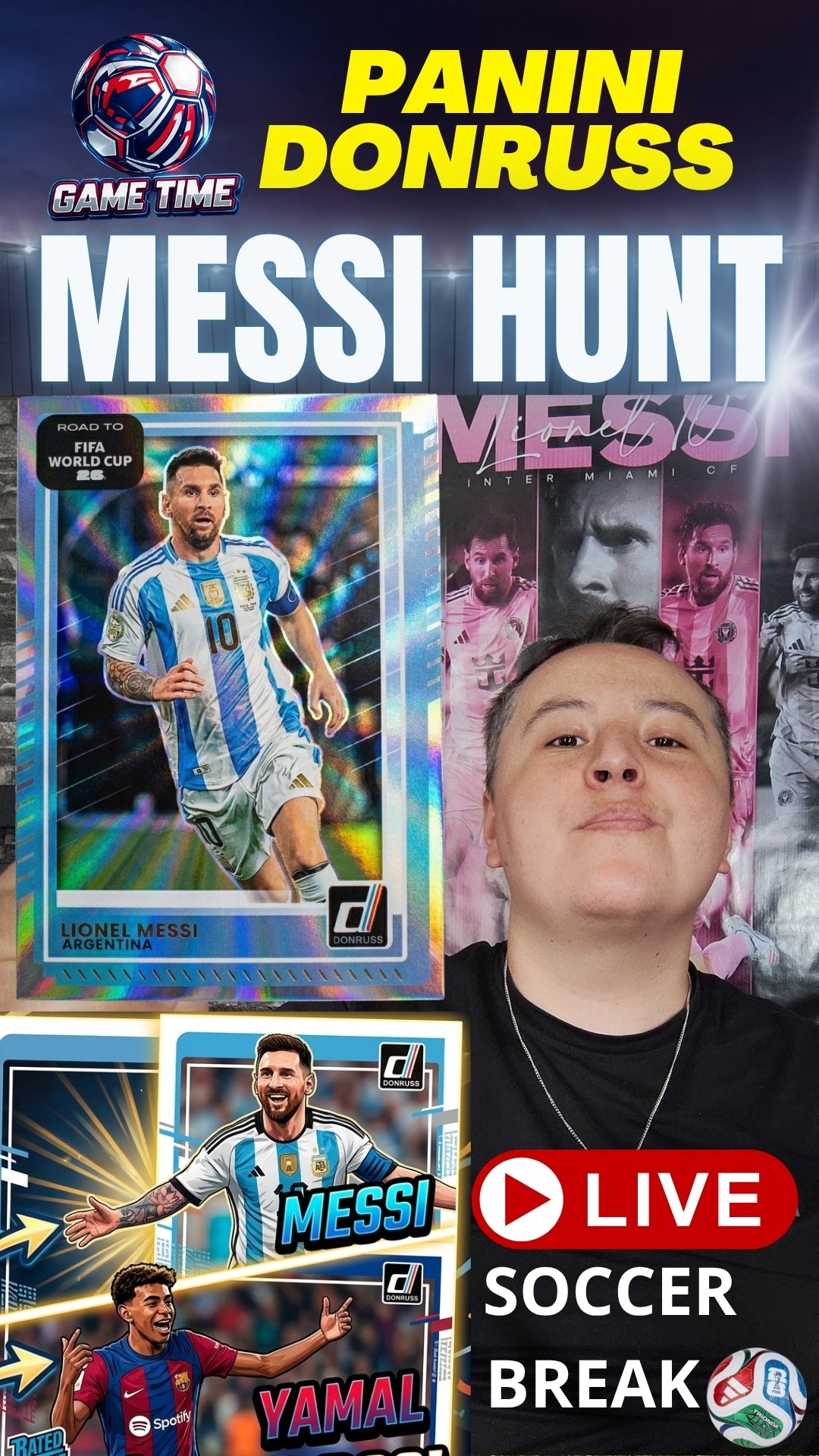 🔴🔥 Wednesday, July 29 - WORLD CUP 2026 SOCCER BREAK ⚽ Panini Donruss Blaster Box 🇦🇷 Messi Chase | 🇫🇷 Mbappé | 🇪🇸 Yamal | 🏆 KABOOM HUNT