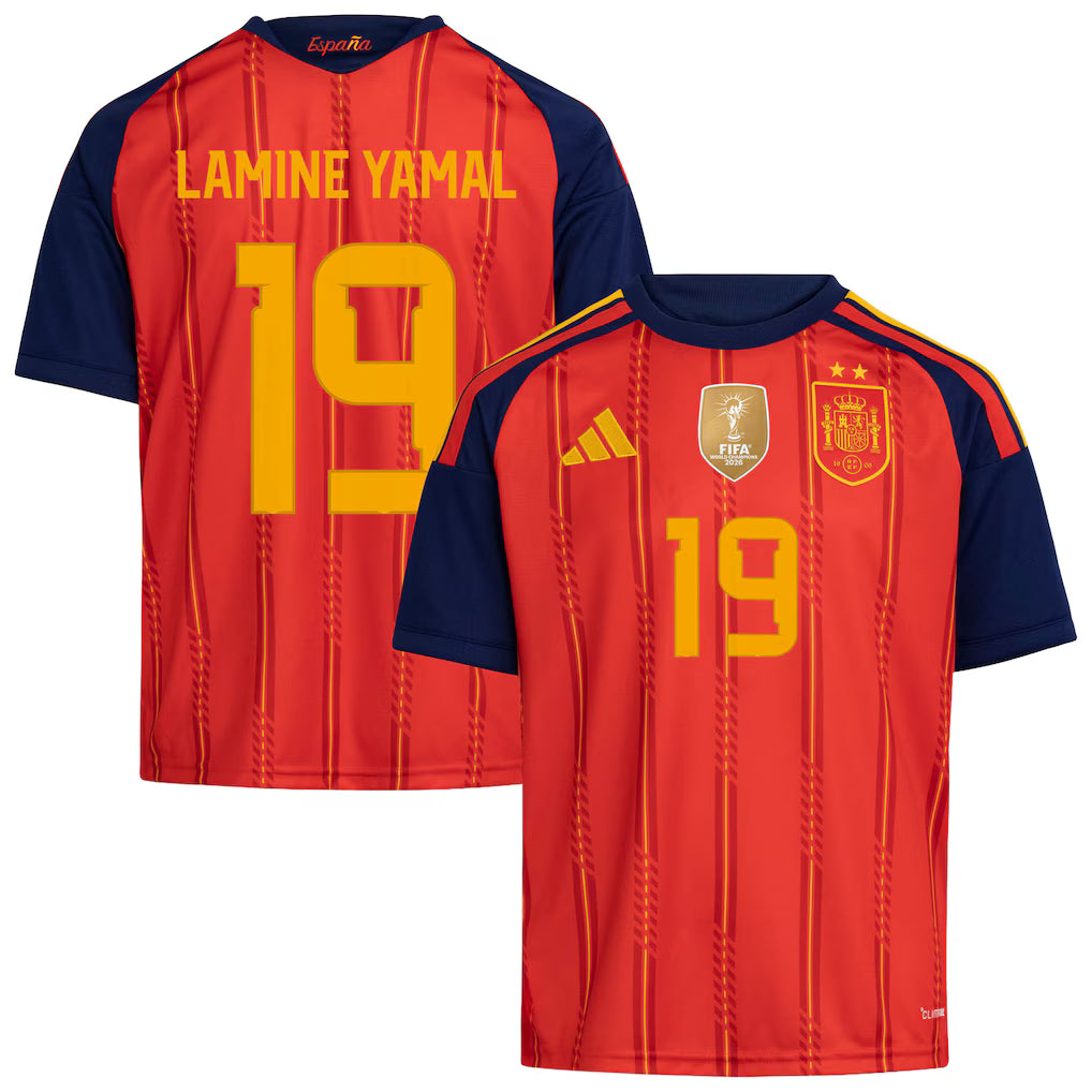 Lamine Yamal Spain National Team adidas Youth 2026 FIFA World Cup Champions Replica Jersey - Red